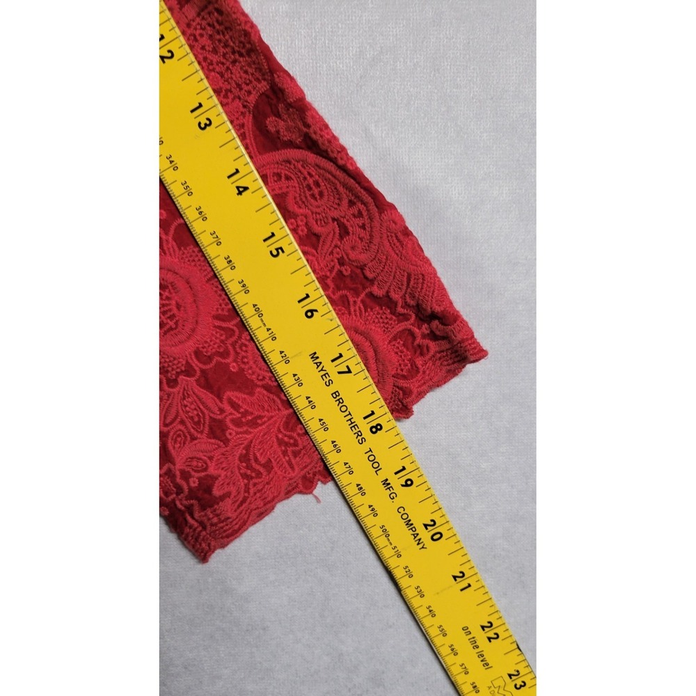 Red With Red Stitching And Crochet Trim Vented Front Ls Johnny Was Top Size S - Picture 7 of 7
